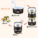 Electric Rice Cooker Stainless Steel 3 Layers Steamer Warmer Heating Lunch Box