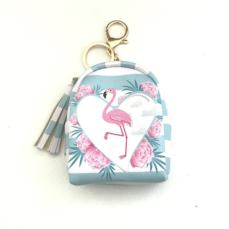 Cartoon Creative Pineapple Flamingo Fruit Coin Purse Mini Bag Data Cable Headset Storage Bag Coins Bag