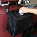 Leak Proof Vinyl Inside Lining Stable Black Car Trash Garbage Can Bag Closeable Lid 27.5 X 15.5 X 28.5CM