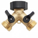 3/4 Inch 2 Way Brass Hose Faucet Manifold Garden Tap Splitter Water Segregator Pipe Divider Switcher Control Shut Off Valve Y-Type Ball Valve