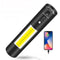 XANES COB 4Modes Zoomable USB Rechargeable LED Flashlight Portable Work Light with Side Lamp