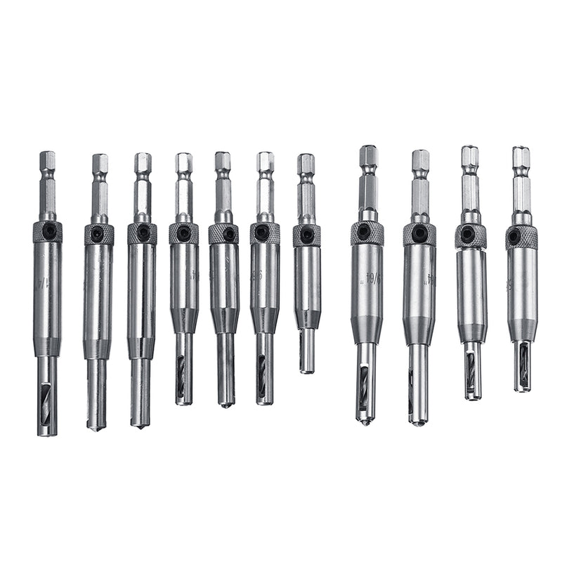 4pcs 7pcs Door and Window Hinge Hole Opener Woodworking Puncher Tool Hex Shank Drill Kit