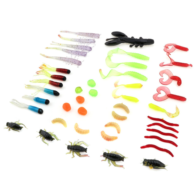 ZANLURE 88pcs Colorful Mixed Fishing Lure Sets Hard Baits/Soft Lures Fake Artificial Bait With Box