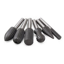 Drillpro 6pcs 6mm Shank Bearing Steel Engraving Grinding Bit Rotary Bur File Rasp Bit For Rotary Tools