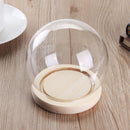12cm Glass Dome Ball Cloche Globe Bell Jar Tealight Flower Cover Stand Display Room Decorations