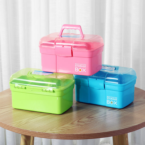271717cm Mini HandHeld Double Deck Manicure Tools Storage Case Box Parts Storage Box