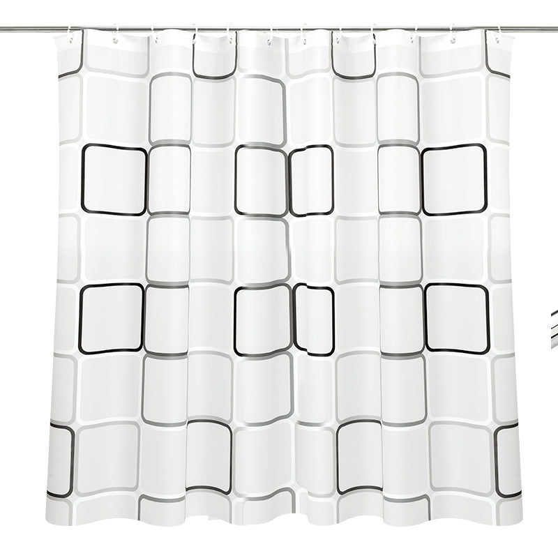 Polyester Fabric With Digital Printing Waterproof Bathroom Shower Curtain With 13 Pcs Hooks