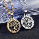 REZEX Fashion Titanium Steel Necklace Wishing Tree Pendant Tree of Life Men's Gift With Case