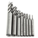 Drillpro 8pcs 2-12mm 4 Flute End Mill Cutter HSS Straight Shank Milling Cutter CNC Tool