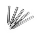 Drillpro 5pcs 4mm Shank 0.1mm Tip 15/20/30/45/60 Degree Tungsten Steel Engraving Bit CNC Tool