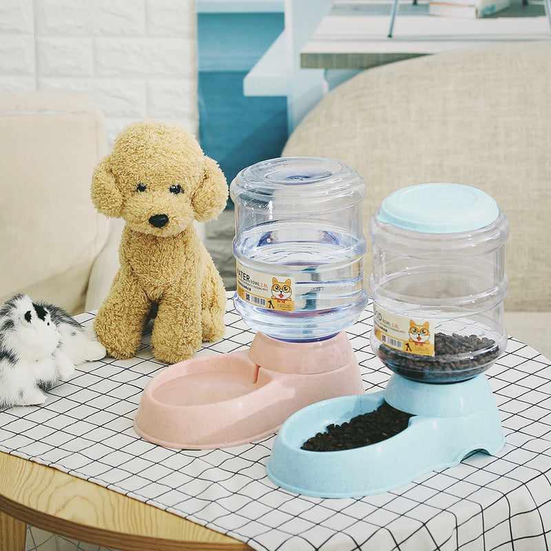 3.8L Automatic Pet Feeder Food Feeder Dog Cat Water Dispenser Drink Bowl