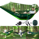 Outdoor Automatic Quick Open Portable Camping Hammock with Mosquito Double Parachute Hammocks Swing Sleeping Hammock Bed with Net Tent