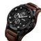 SKMEI 9165 Business Style Date Display Men Wrist Watch Leather Strap Quartz Watches