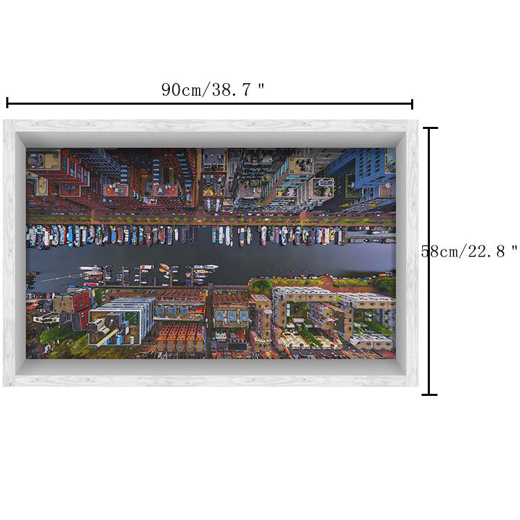 PAG 3D Anti Slip Bathroom City Street Pattern Waterproof Floor Sticker Washable Shower Kitchen Decor