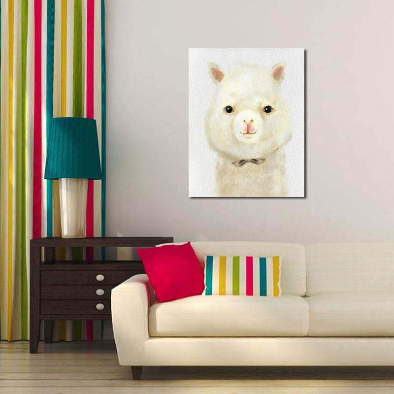Miico Hand Painted Oil Paintings Cartoon Alpaca Paintings Wall Art For Home Decoration