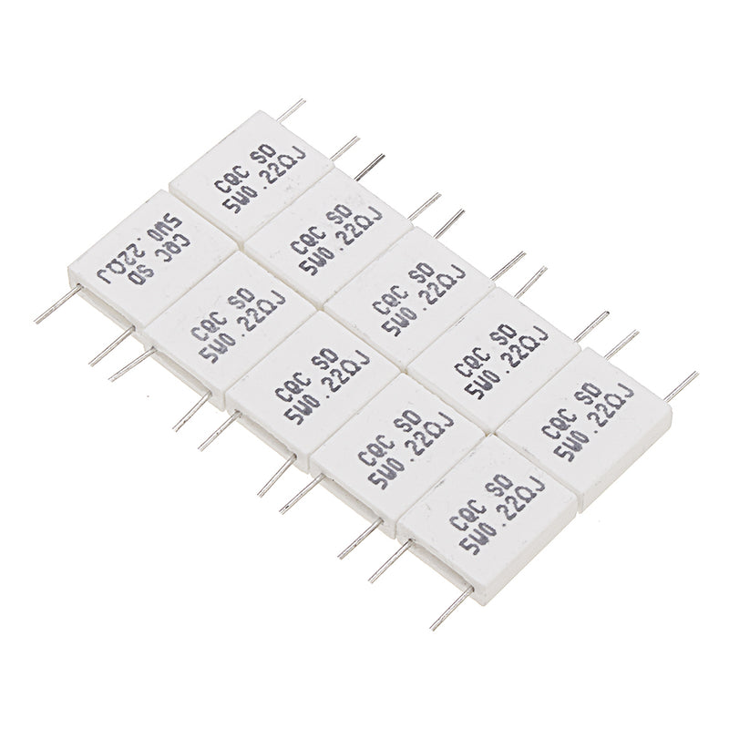50pcs BPR56 5W 0.22R 0.22 Ohm 5w Non-inductive Ceramic Cement Resistor Wirewound Resistance