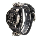 Vintage Punk Gothic Skull Case Leather Band Men Bracelet Quartz Wrist Watch