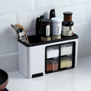 Kitchen Storage Rack Wall-mounted Cutlery Holder Towel Hanger Seasoning Storage Drawer Organizer