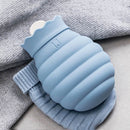 iDeaman Silicone Hot Water Bag Fast Heat Safe Leakproof Winter Heater With Knitted Cover Long Holding Time