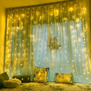3M*3M 304 LED String Fairy Light White Warm White Window Curtain Party Wedding Decor EU Plug AC220V