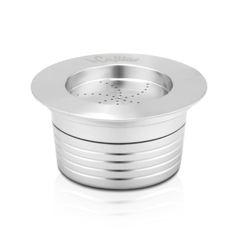 Stainless Steel Refillable Coffee Capsule Cup Reusable Coffee Pods w/ Pods Holder Spoon Brush for Lavazza Blue Coffee Machine