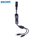 ESCAM DC Power Jack 1 DC Female to 2 3 4 Male Plug Splitter Adapter Led Light Connector Cable Wire Switcher for CCTV CAMERA
