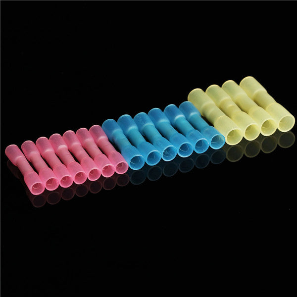 Excellway HS01 100pcs Heat Shrink Wire Crimp Terminals BUTT Waterproof Connector