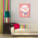 Miico Hand Painted Oil Paintings Cartoon Pig Paintings Wall Art For Home Decoration