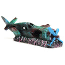 ZANLURE Large Plane Wreck Fish Tank Decoration Resin Aquarium Decorations