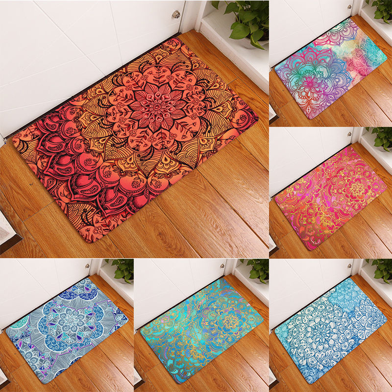 50x80cm Abstract Flower Anti-Slip Door Mats Floor Rug Living Room Carpet Bathmat