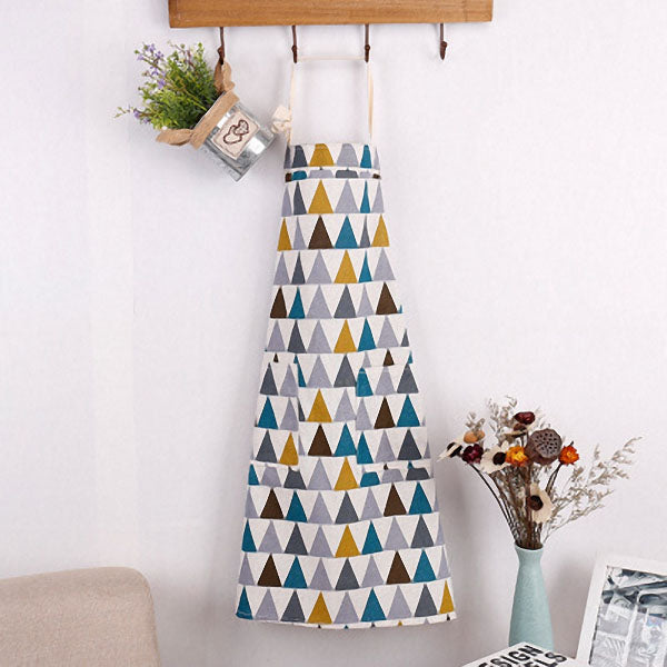 Honana Cotton Sleeveless Apron Triangular Lattice Kitchen Cooking Simple Aprons Cotton Linen