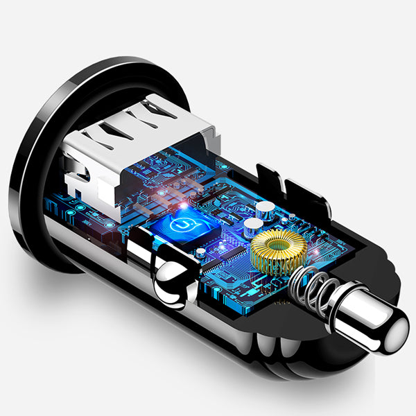 USAMS C8 3.1A Dual Ports Fast USB Car Charger With Indicator For Smart Phone Tablet Camera MP4