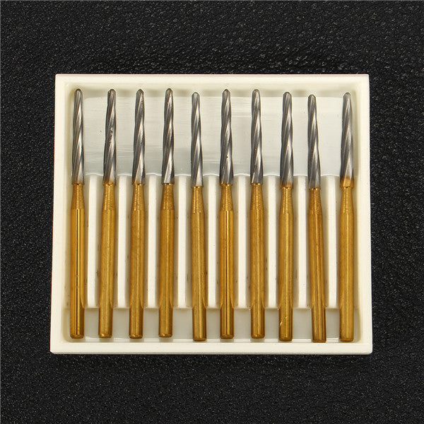 10pcs Tungsten Steel Carbide Dental Burs Drill Bits Tooth Extraction Burs Drills