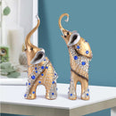 Elephant Statue Mother Son Art Resin Craft Ornament Home Desktop Table Decorations