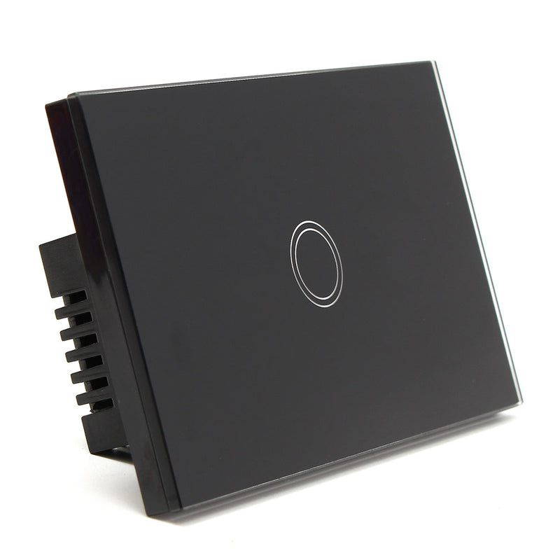 1 Way 1 Gang Crystal Glass Remote Panel Touch LED Light Switch Controller With Remote Control