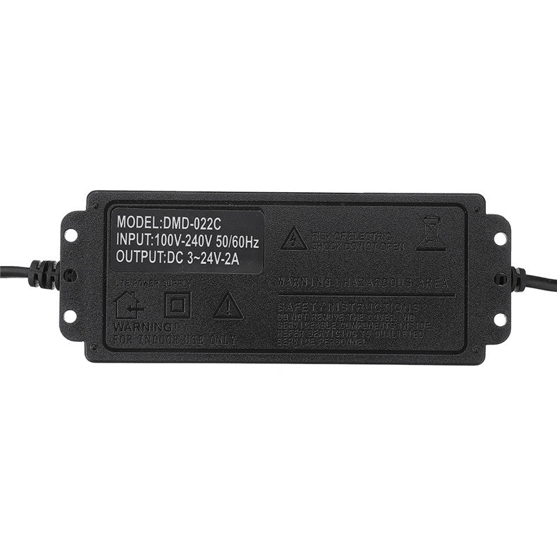 AC DC Adjustable Power Adapter Supply Plug 3-24V 2A 48W Speed Control Volt Display