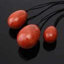 3Pcs Drilled Natural Smokey Quartz Crystal Yoni Egg With Storage Pouch Cords Manual Massager