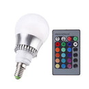 RGB E14 5W LED Bulb Color-Changing Globe Light Lamp + Remote Control AC 85-265V