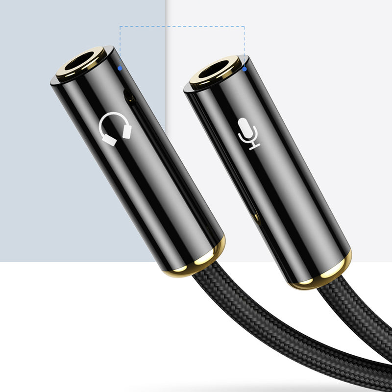 Kuulaa KL-X16 3.5mm One Male to Two Female Mic Headphone Splitter Audio Cable Adapter For Computer Microphone Cellphone
