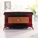 Classical Dressing Table Rotating Girl Music Box With Makeup Mirror Drawer Couple Music Box