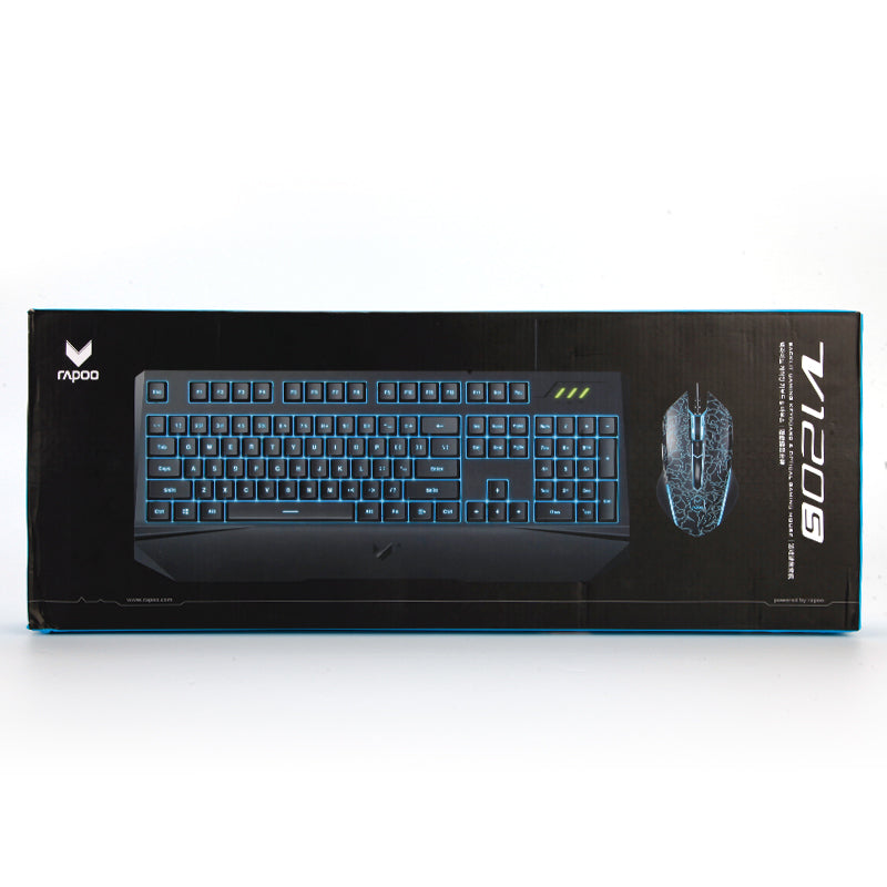 Rapoo V120S USB Wired 104 Key Backlit Gaming Keyboard and 6400DPI Optical Mouse Combo