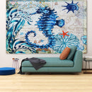 Large Ocean Seahorse Tapestry Wall Hanging Decor Boho Bohemian Bedspread Beach