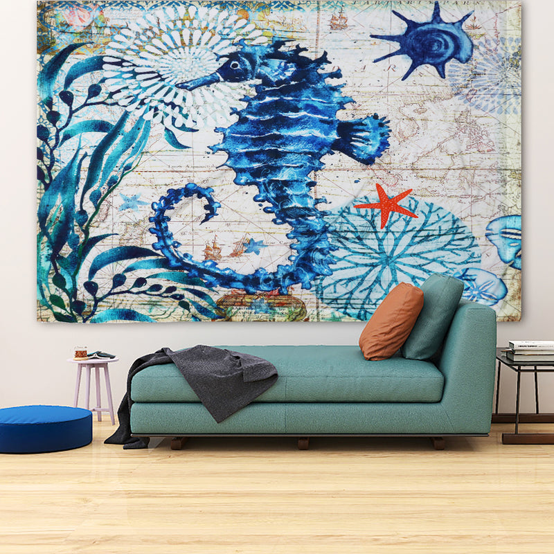 Large Ocean Seahorse Tapestry Wall Hanging Decor Boho Bohemian Bedspread Beach