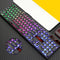 104 Keys Retro Round Keycaps Rainbow Three-color Backlight Gaming Keyboard