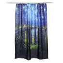 180x180cm Rhone River Night Bathroom Shower Curtains Lid Toilet Cover Mat Rug Set