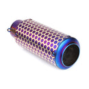 Motorcycle Exhaust Muffler Pipe Tip Stainless Steel Round Blue Universal
