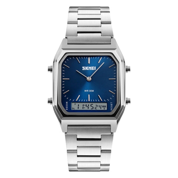SKMEI 1220 Alloy Case 30M Waterproof Luminous Business Classic Quartz Digital Dual Display Watch