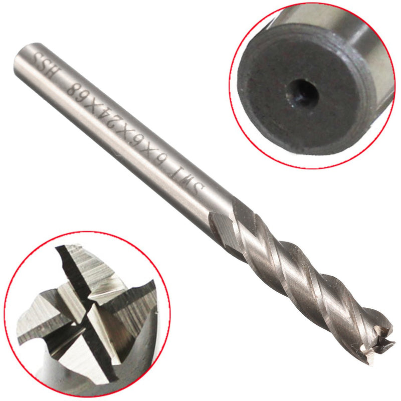 10pcs 6mm Shank Aluminum Hard Alloy Milling Cutter 662468mm End Mill Router Bit
