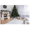 7x5FT White Room Christmas Tree Fireplace Photography Backdrop Studio Prop Background