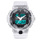 SBAO 8018 Waterproof LED Display Dual Display Watch Transparent Digital Watch
